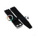 Каучуковый ремешок для часов Swatch Simply Pure черный RKS-008 - 2